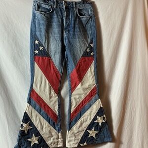 We The Free Patriotic Flare Jeans - Red, White, and Blue